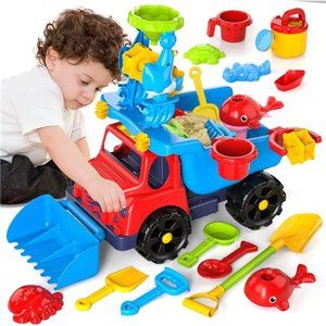 Beach Sand Dump Truck Toys, 25 Inch Sand Dump Truck for Kids Age 1-3 3-5 Years